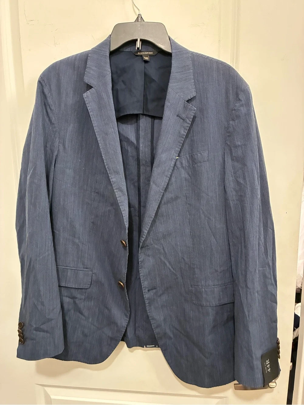 Banana Republic Blue Textured Notch-Lapel Sport Coat